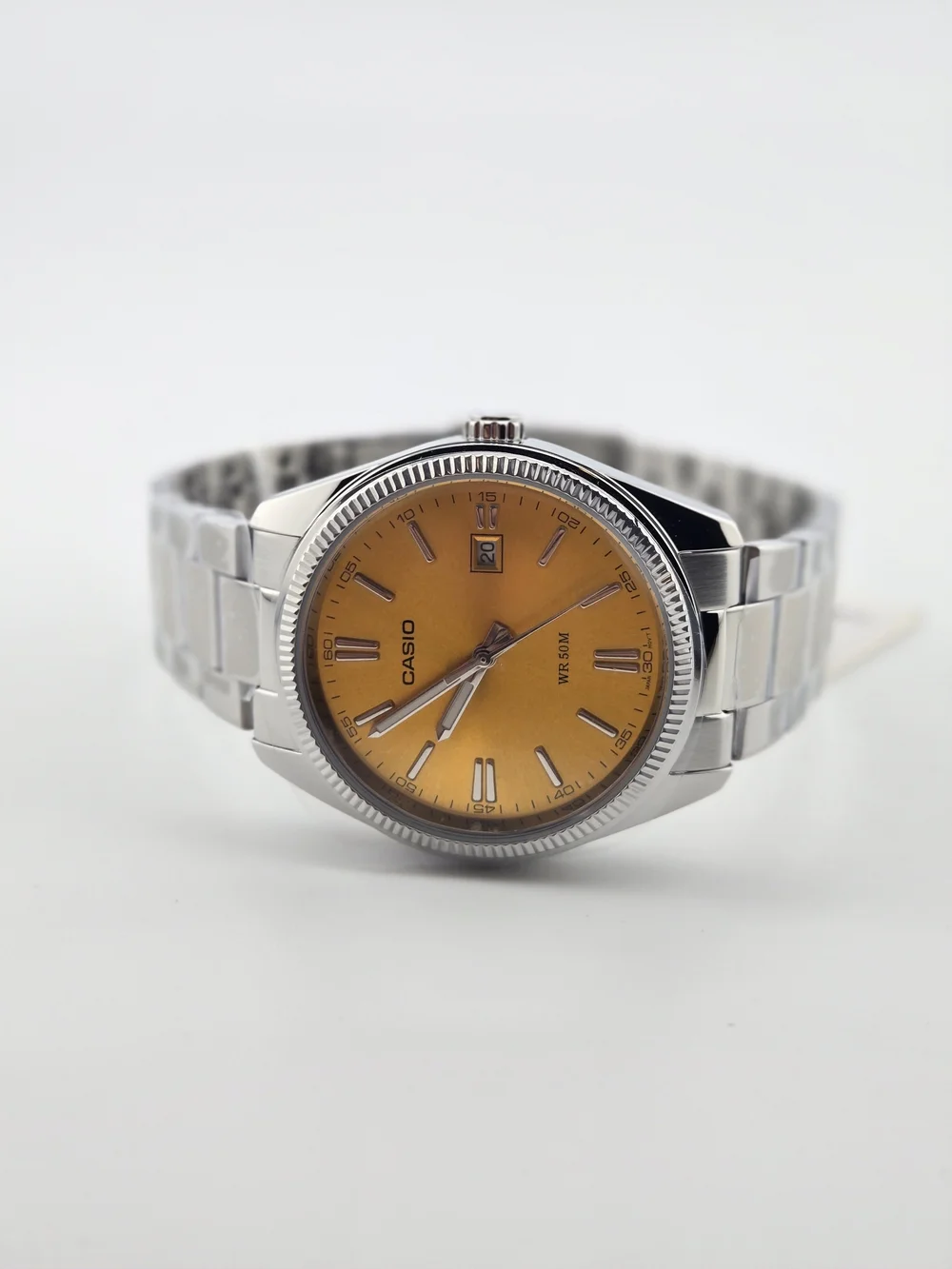 Casio Men's Stainless Steel Watch with Yellow Dial